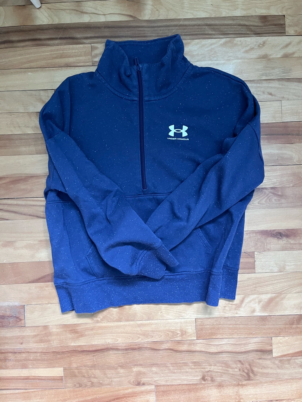 Under Armour Black Speckled Quarter-Zip with Neon Logo